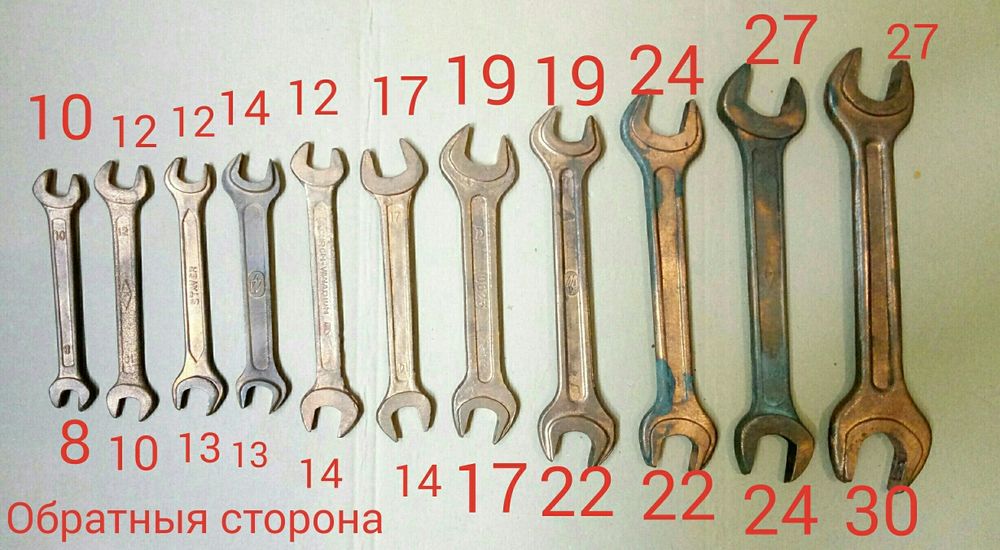 Инструмент омедненный, ключи рожковые, накидные, молоток, плоскогубцы.