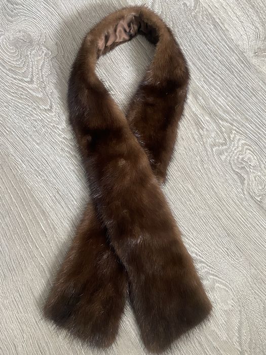 Szalik brązowy norki norka brąz