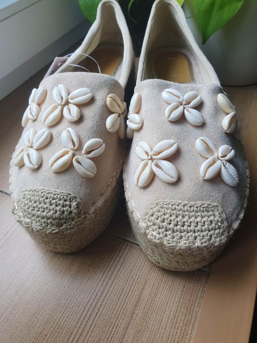 Espadryle kremowe nowe