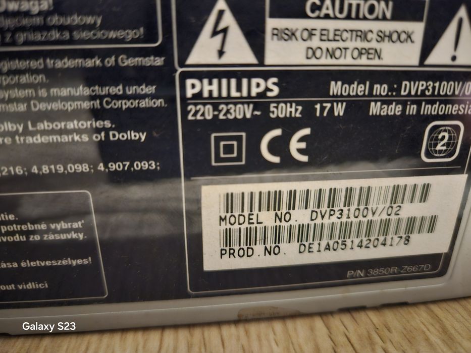PHILIPS model DVP3100V. Video, DVD. Combo.