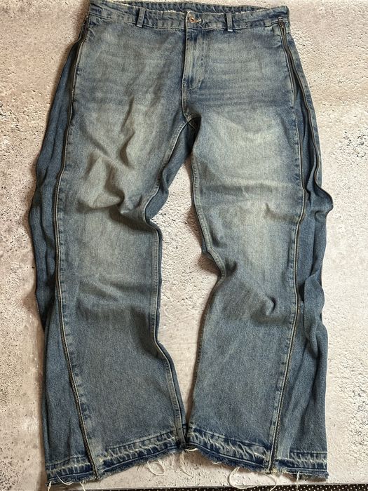 Zara flared zip jeans