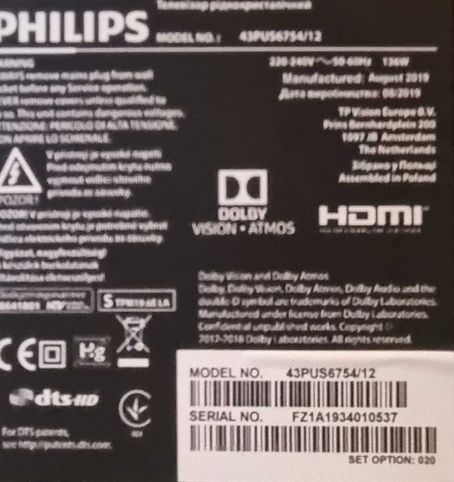 Philips 6700 series Smart TV LED 4K UHD 43PUS6754/12