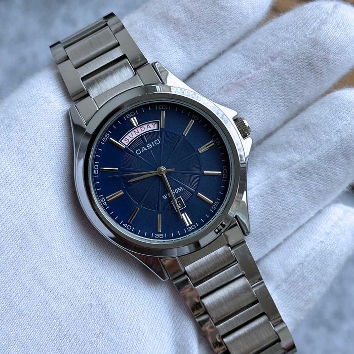 Годинник Casio MTP-1381 Silver/Blue DAY | наручные часы | Касио A159