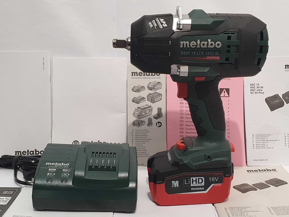 Komplet narzedzi METABO SSW 18 LTX 1450 BL bateria 18v 6,2ah ladowarka