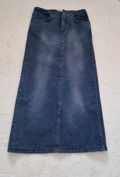 Spódnica jeans,maxi"Message".