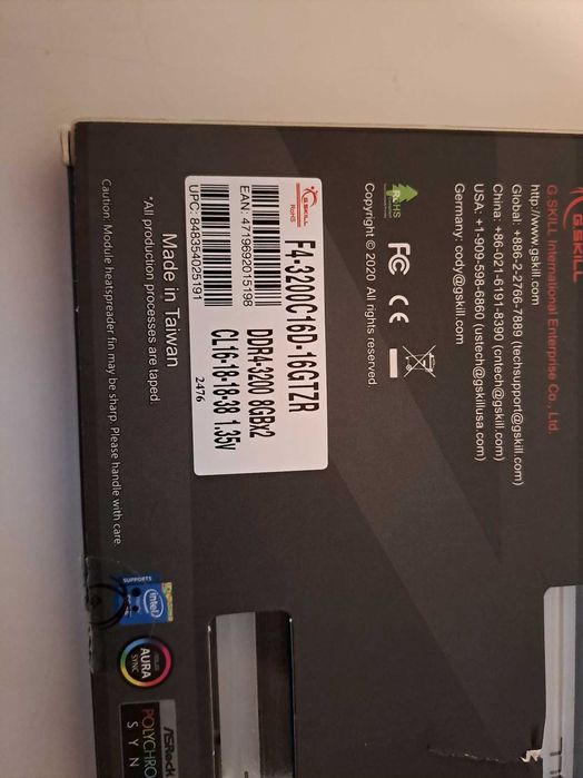 Kit memórias RAM DDR4 16GB G.Skill Trident Z RGB