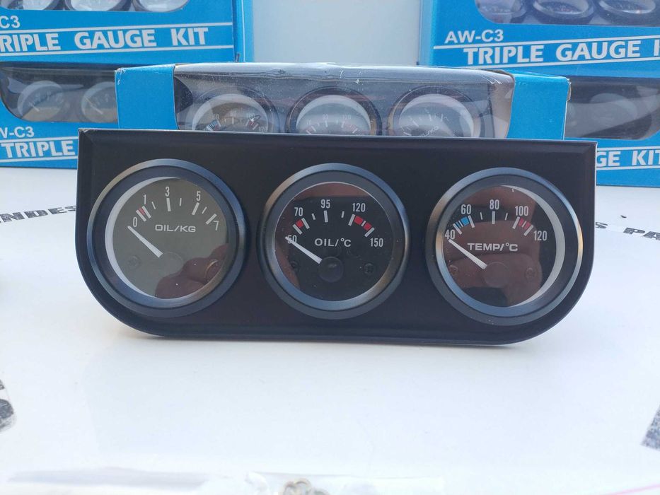 Triplo kit manómetros