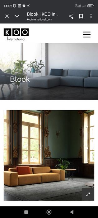 Sofá modular com chaise longue grande, design moderno