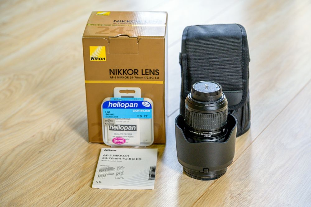 Nikkor AF-S 24-70mm f/2.8G ED Nikon F – komplet + filtr Heliopan