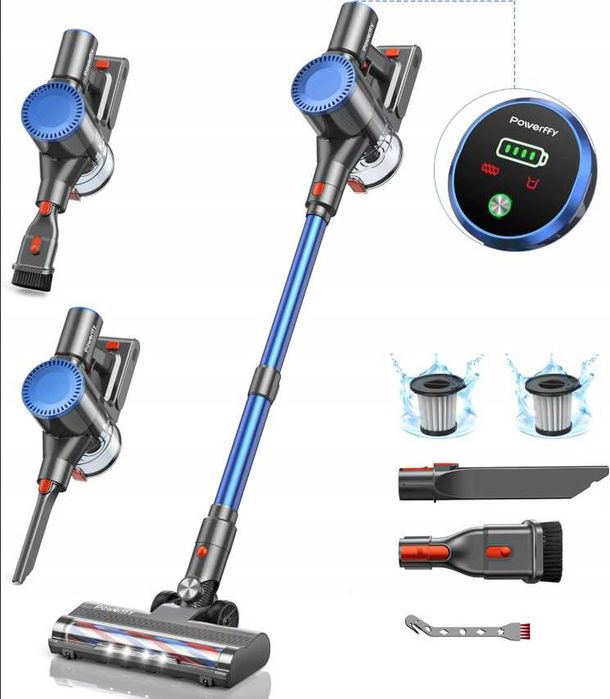 Bezprzewodowy Odkurzacz Pionowy 400W | 30kPa | Turboszczotka | 45 min