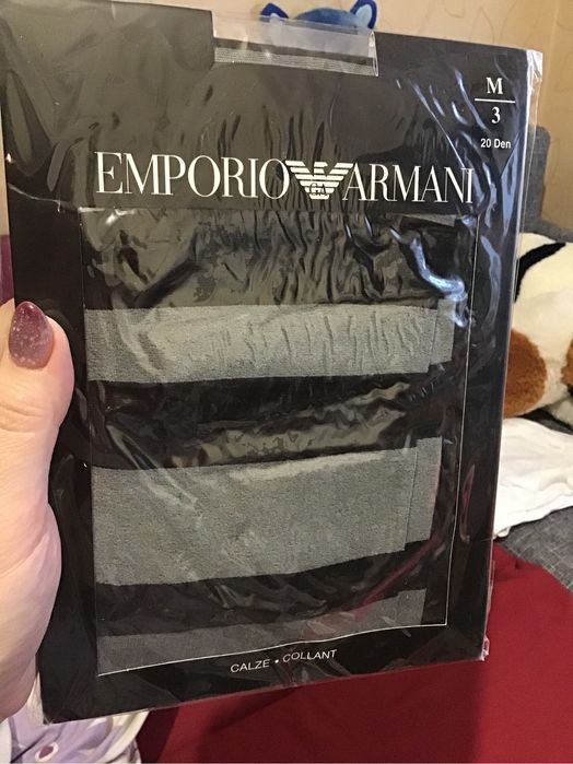 Колготи колготки полоска чорні сірі emporio armani