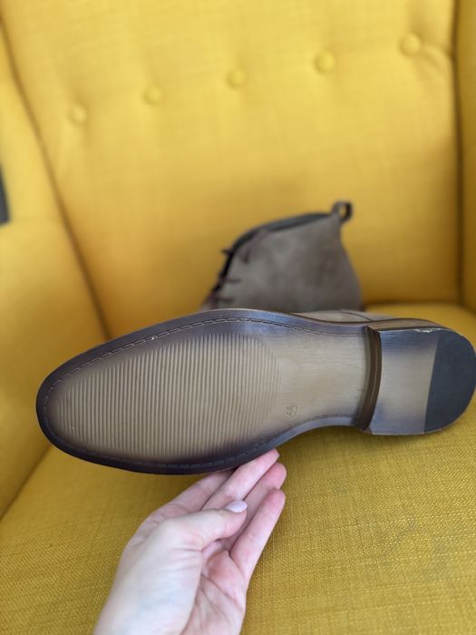 Męskie nowe półbuty botki jesienne brązowe eleganickie 44
