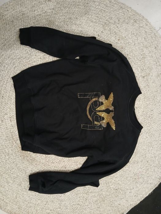 Bluza pinko czarna ptaszki s/m