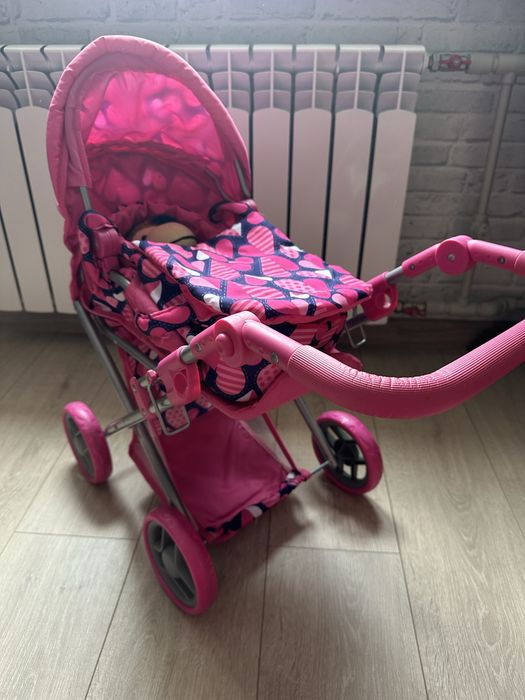 Коляска трансформер з люлькою для кукол Melogo (серце)