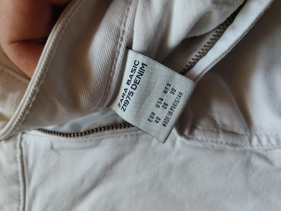 Spodnie dżinsowe białe Zara BASIC roz 40
