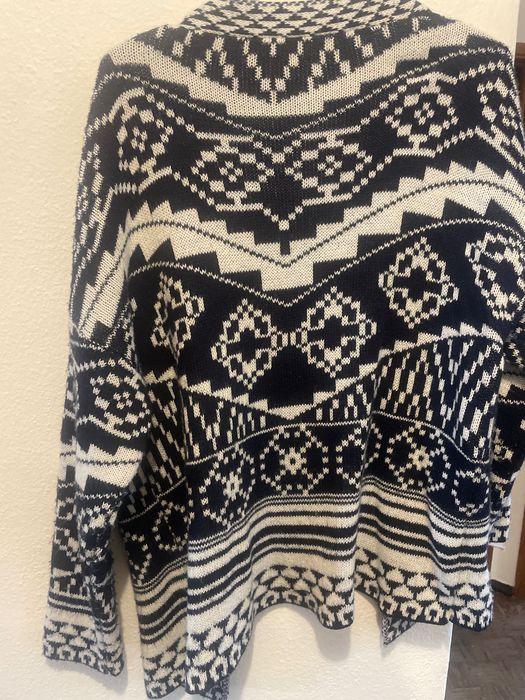 Casaco de malha azul escuro