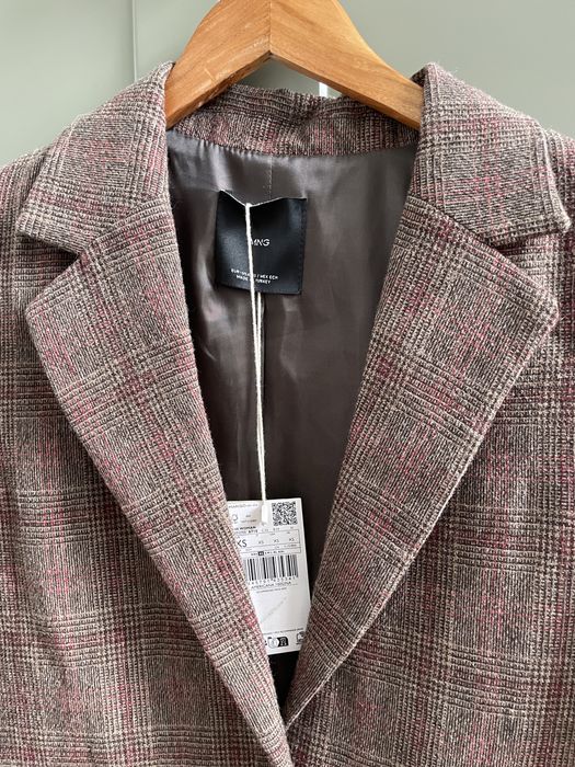 Mango NOWA marynarka żakiet oversize boyfriend wełna wełniany / 34 XS