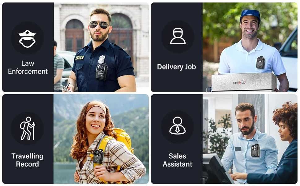 BOBLOV KJ25 Екшн-камера 3000 мАч, 13 годин запису Bodycam Нічна