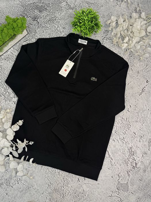 Полузамок Lacoste чорний чоловічий Полузамок Лакост 1/3 зип зіпка