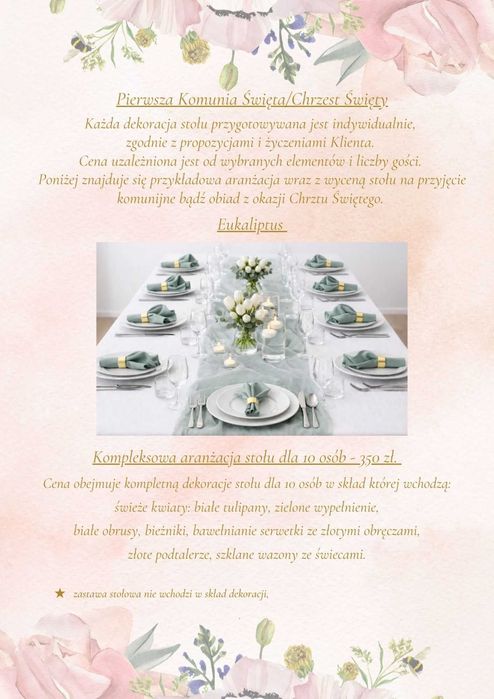 Stylowa Oprawa Przyjęć i Uroczystości