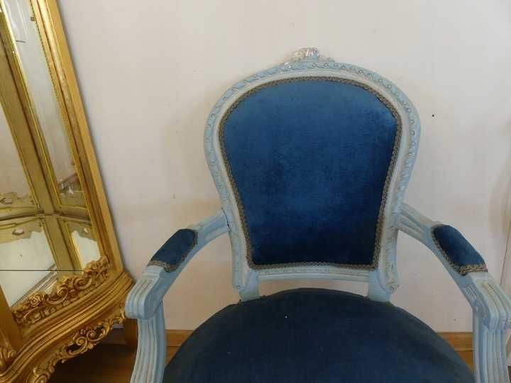 FOTEL BAROK niebieski