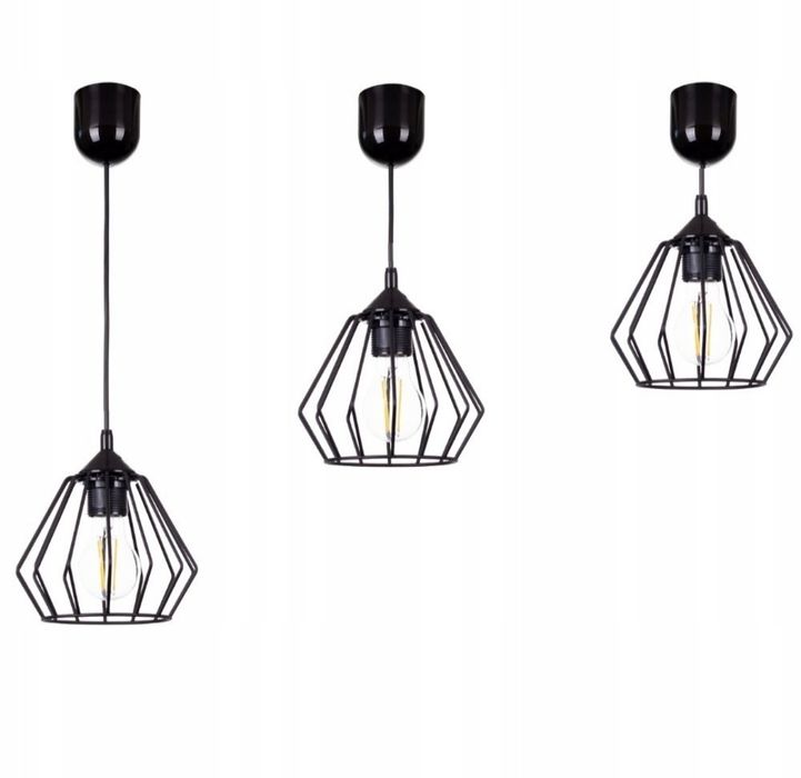 3x Lampa Designerskia czarna