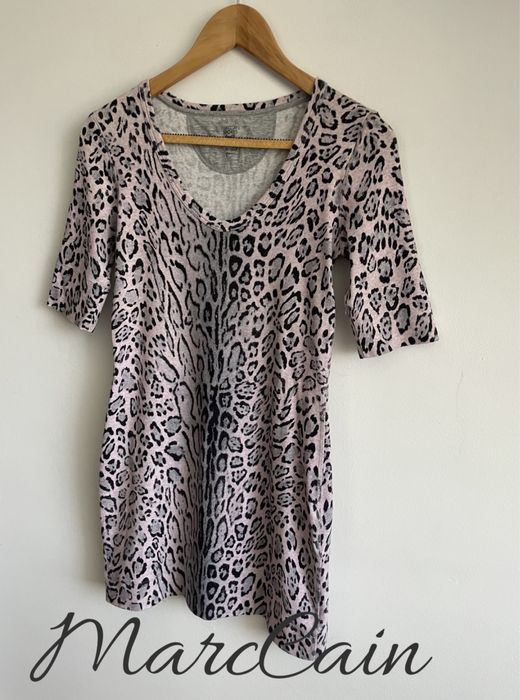 Marc Cain Sport bawelniana dluzsza bluzka animal print