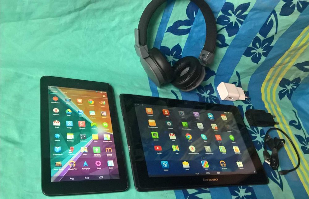Dwa Tablety Sim Lenovo A7600-H+Philips PI321G+Słuchawki Bloototh opis