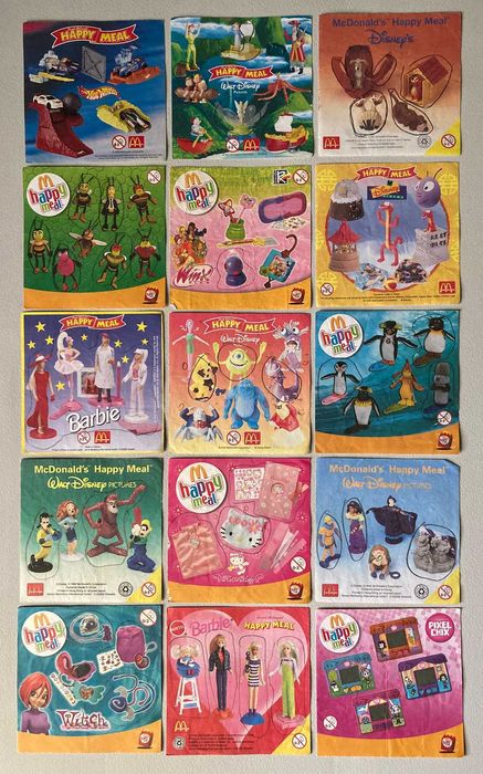 Conjunto de 15 Folhetos Happy Meal McDonald's