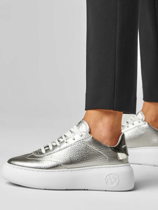 Armani Exchange Silver кроссовки оригинал 38 / 24см (XDX042-XV412)