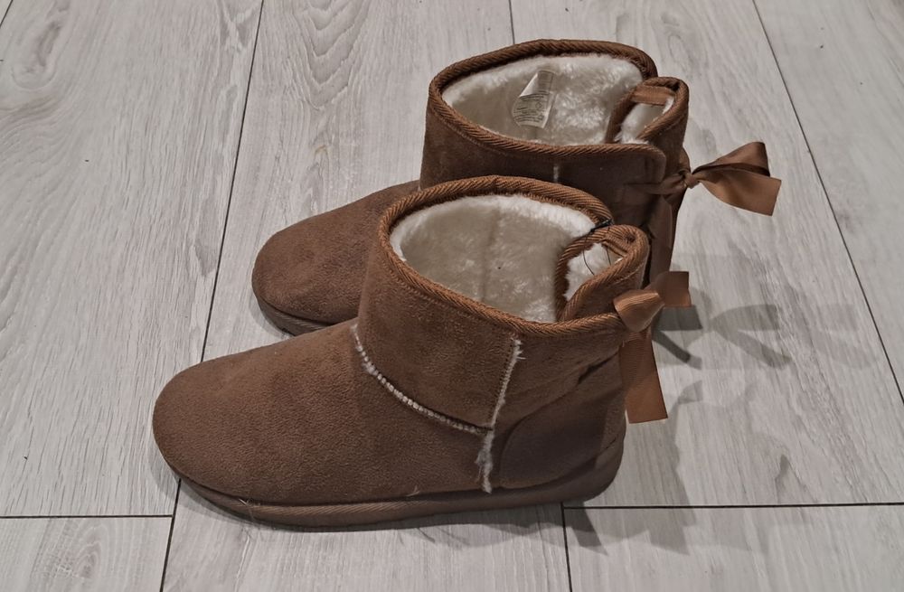 Botki, śniegowce brązowe - nowe