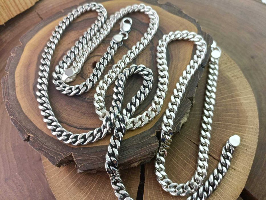 Серебряная цепь Панцирная, цепочка мужская. Срібний чоловічий ланцюг