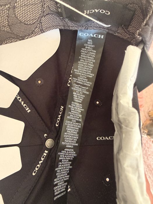 Czapkaz daszkiem Coach czarna nowa M/L unisex