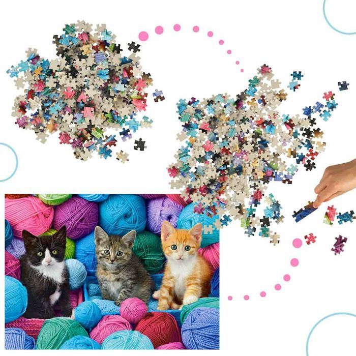 puzzle układanka 300 elementów kotki w kłębach wełny 8+ castorland