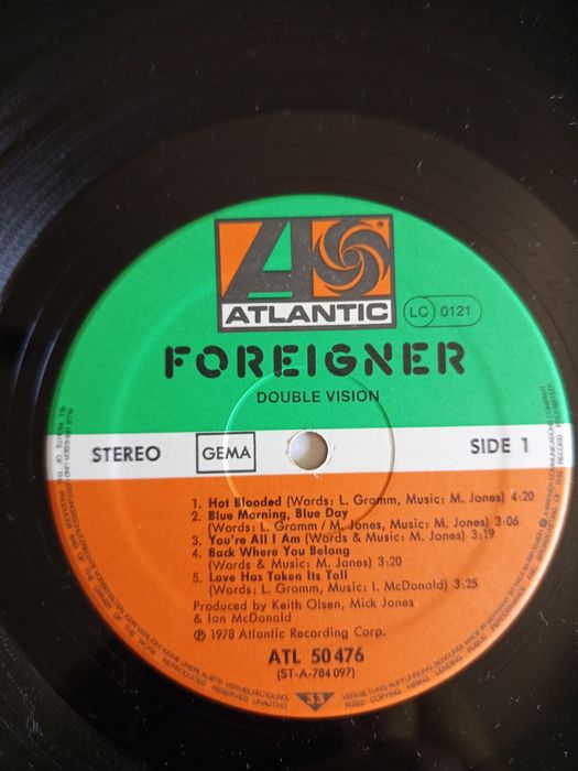 Foreigner - Double Vision excellent.