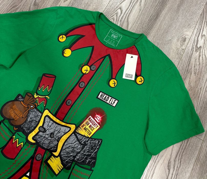 F&F 2XL Хлопковая Мужская футболка xxl єльф зеленая босс новогодняя 2X