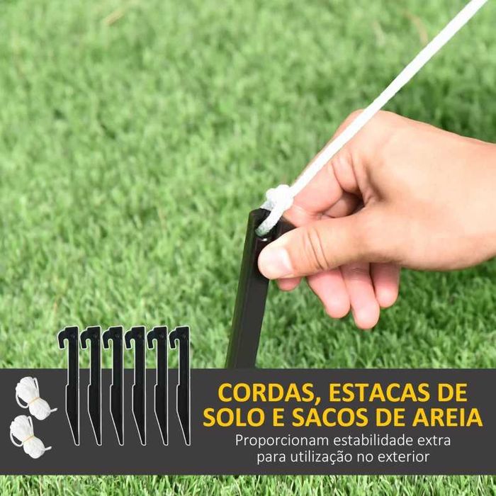 Decoração Insuflável de Pai Natal com Trenó 2 Renas (inclui Luzes LED)