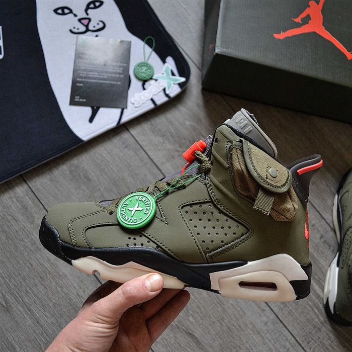 Мужские кроссовки Nike Travis Scott x Air Jordan 6 Retro GS 'Olive'