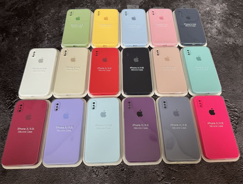 Чехол silicone case iphone X, Xs квадратный