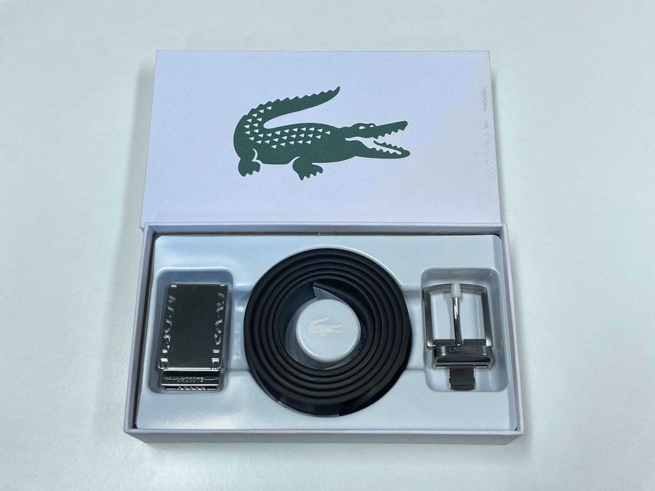Nowy, oryginalny skórzany pasek Lacoste