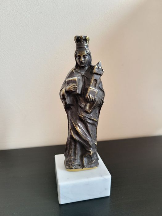 Figurka Św Barbara mosiądź