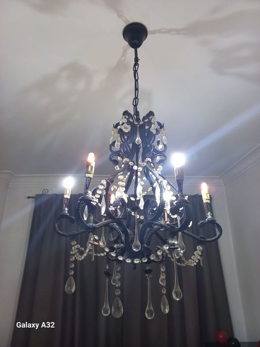 Candeeiro lustre preto