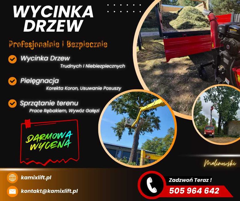 Usługi/wynajem zwyżka podnośnik koszowy/wycinka drzew do 26m