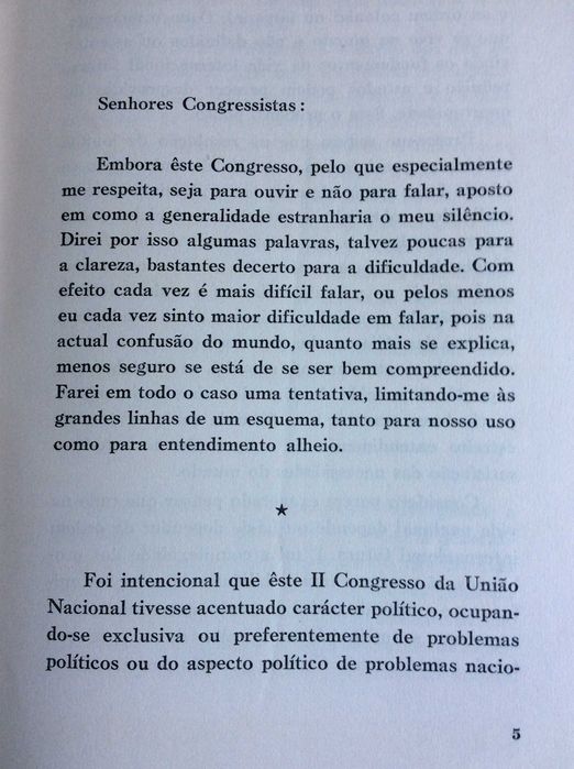 Salaz. )Discurso de abertura no II Congresso da União Nacional, 1944