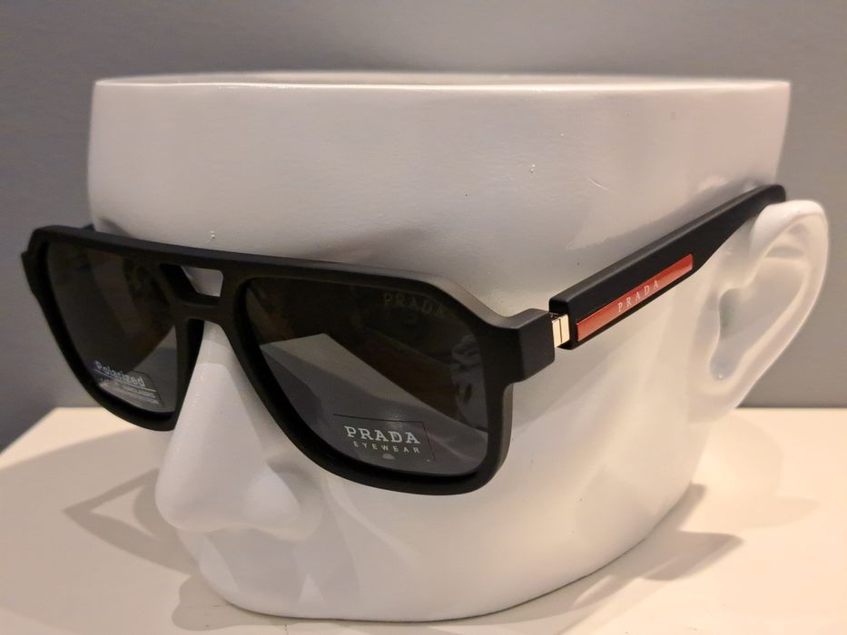 *PRADA męskie nowe okulary przeciwsłoneczne czarne polaryzacyjne