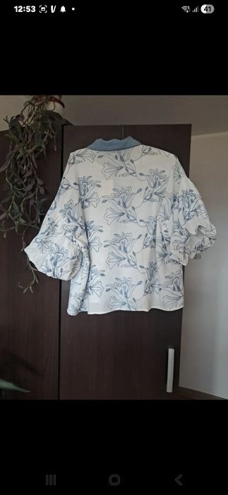 Slivzna koszula haftowana,130biust. 60cm dlugość nowa