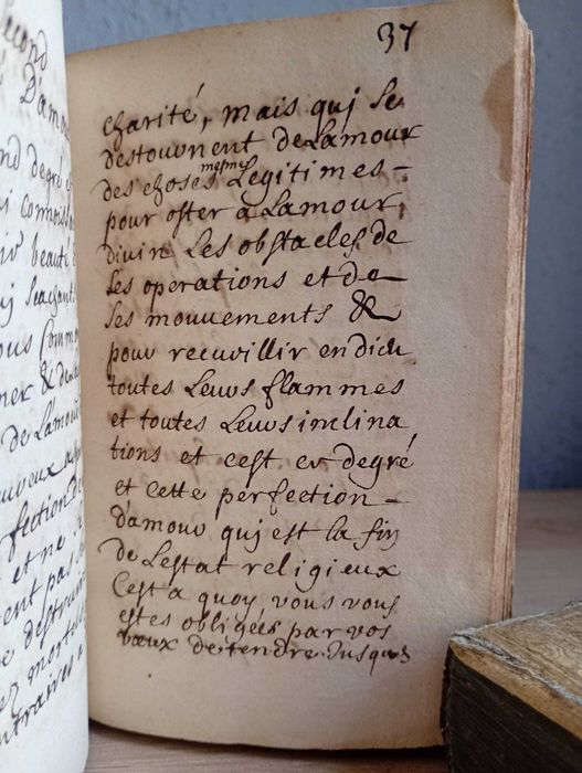 Stary Manuskrypt ok. 1780 Refleksje nad Życiem Zakonnym Theresy Lymard   - Pamiętnik