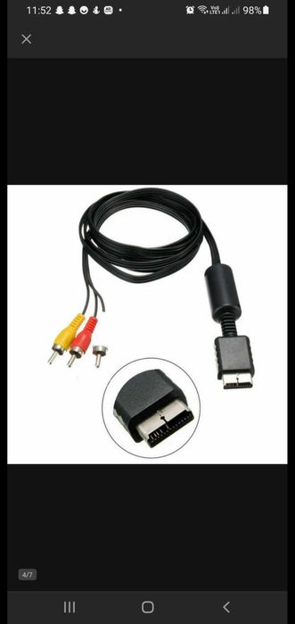 Kabel AV 3x CHINCH DO konsoliI SONY PS2/PS3