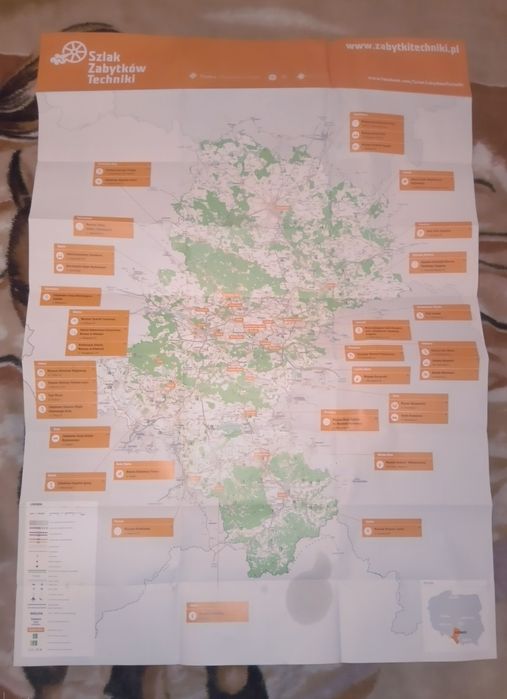 Sprzedam mapę szlaku zabytków techniki województwa śląskiego