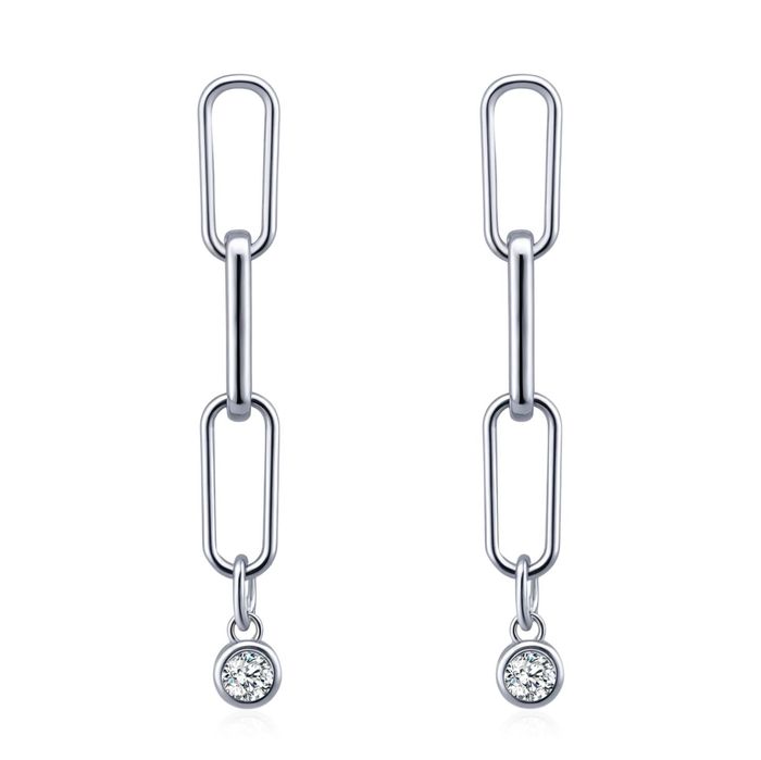 Срібні сережки-пусети з муасанітом 0.06 ct × 2 “Noémie”